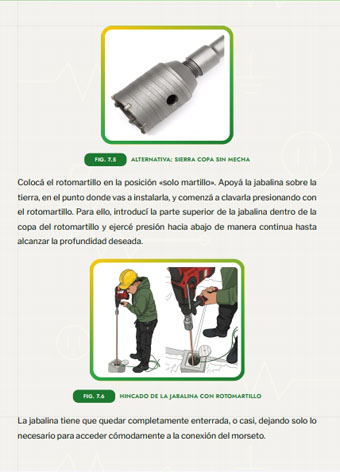 Electrodo de puesta a tierra instalado en vivienda